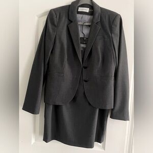 Calvin Klein gray skirt suit